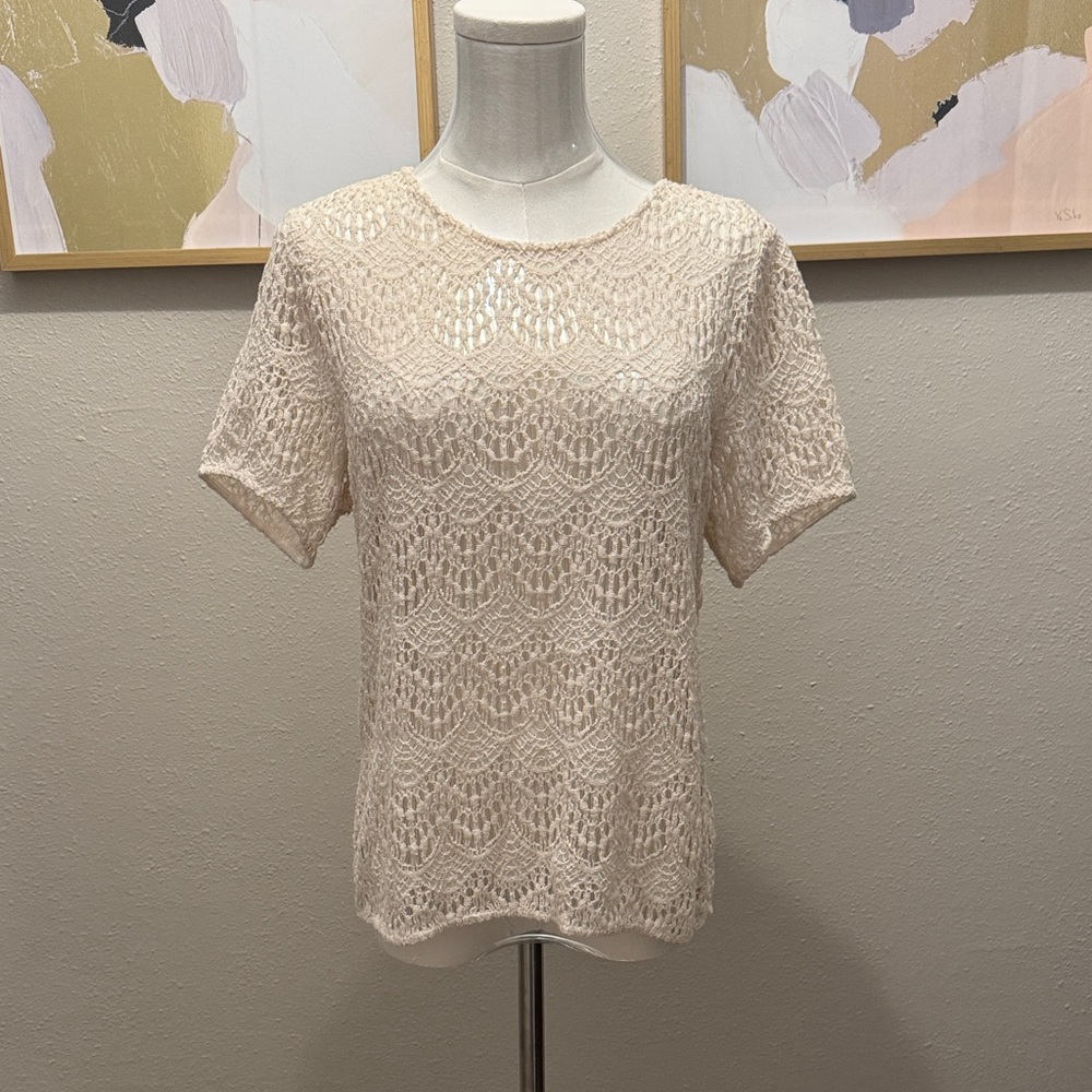 Chic Beige Lace Blouse